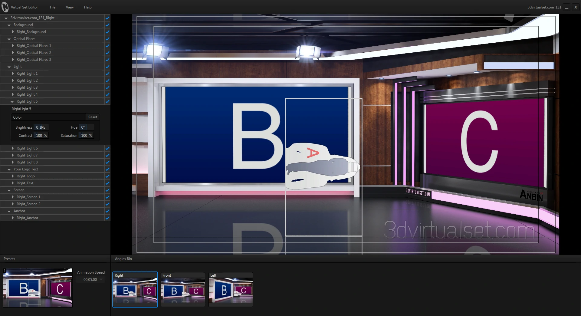 Virtual Set 131 for NewTek TriCaster Virtual Set Editor Templates